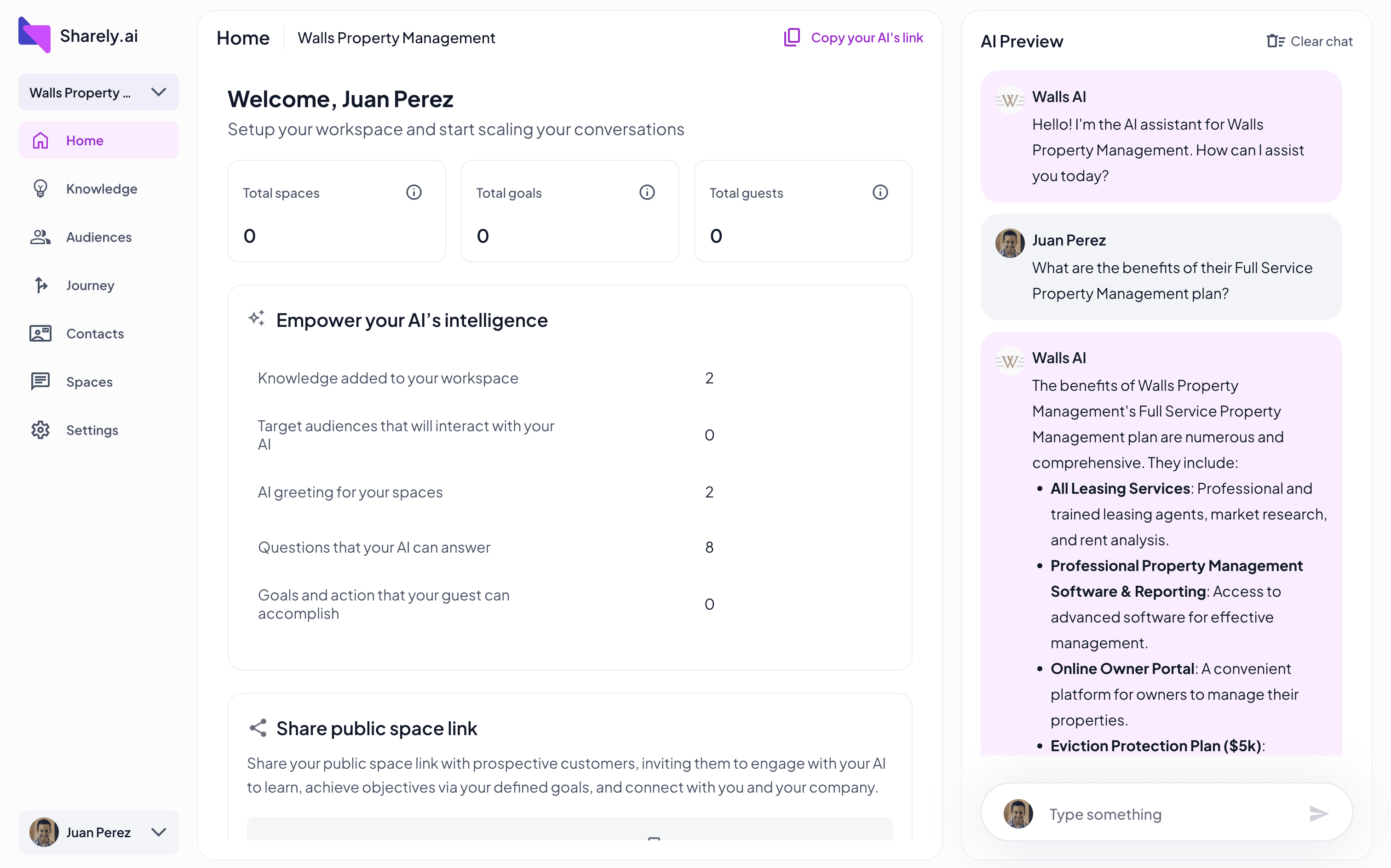 AI Preview with AI response
